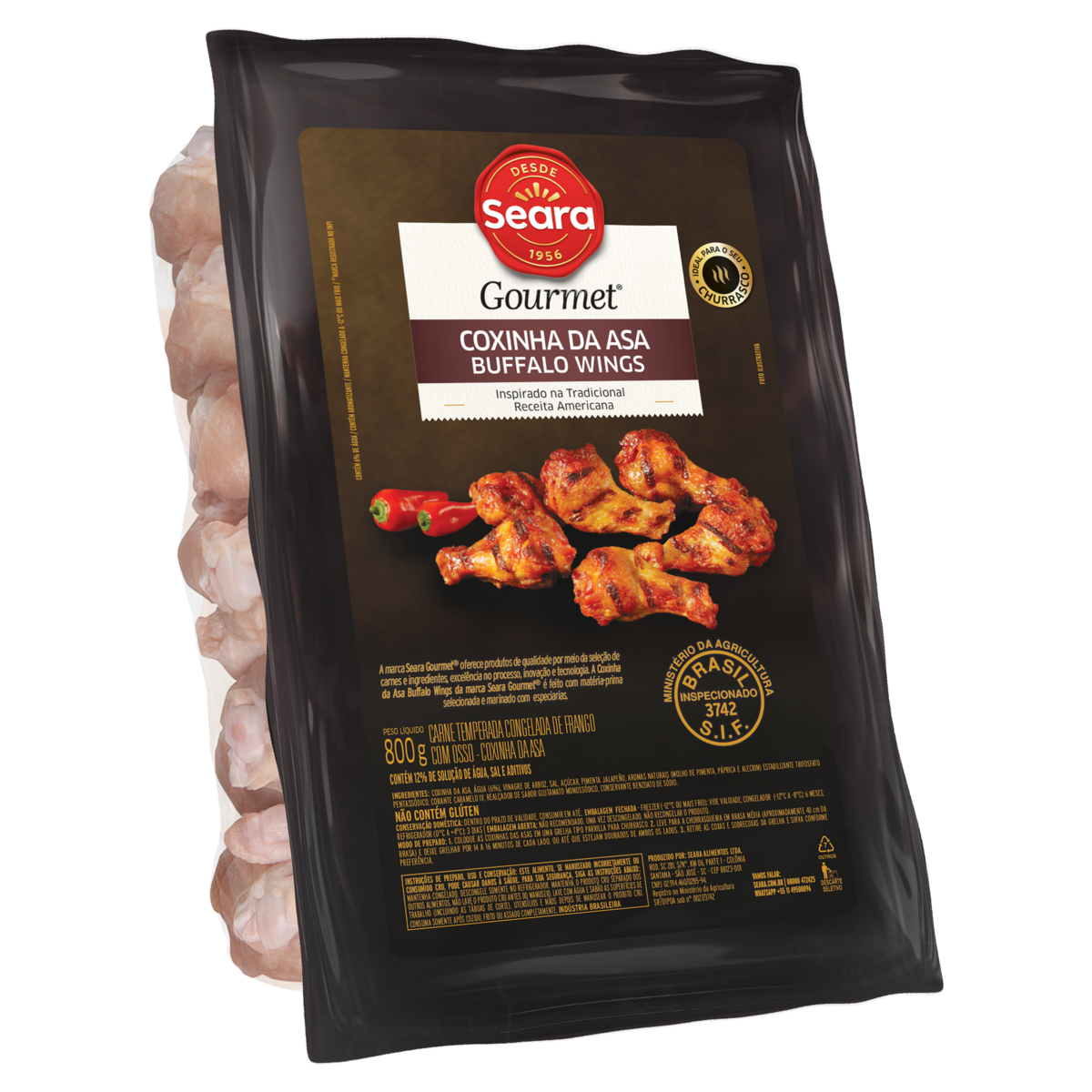 Coxinha da Asa de Frango Congelada Temperada Buffalo Wings Seara Gourmet 800g