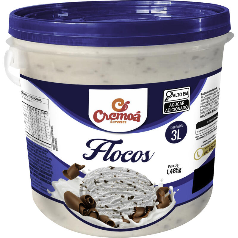 Sorvete Cremoá Flocos 3L
