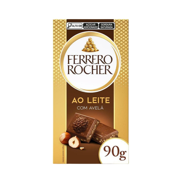 Chocolate Ferrero Rocher, ao Leite com Avelã, 90g