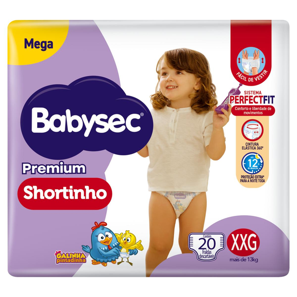 Fralda Descartável Shortinho Babysec Premium XXG Megapacote 20 Unidades