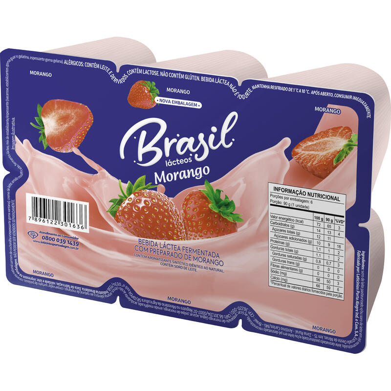 Bebida Láctea Brasil Morango 510g