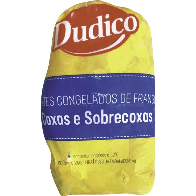 Coxa c/ Sobrecoxa de Frango Dudico Cong Preço por quilo no pct