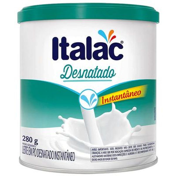 Leite em Pó Italac 280g - Instantâneo - Desnatado - Lata
