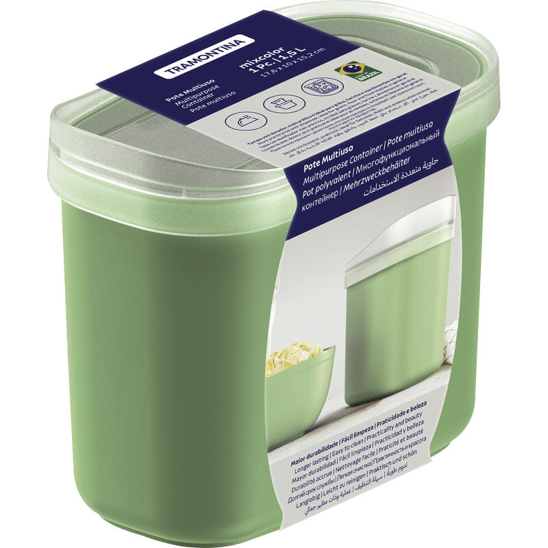 Pote Tramontina MixColor em Polipropileno Misto com Tampa Transparente 1,5 L