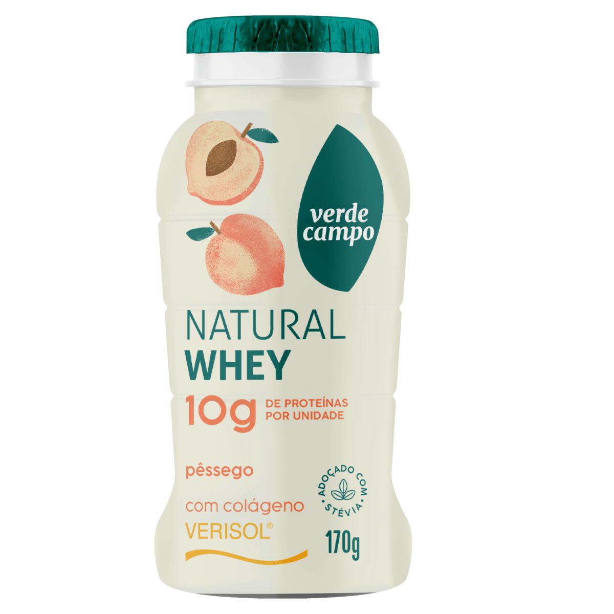 Iogurte Verde Campo Natural Whey Pêssego 170g