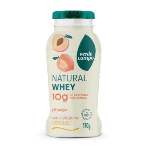 Iogurte Verde Campo Natural Whey Pêssego 170g