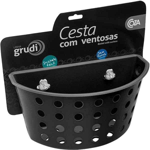 Cesta Coza Com Ventosa - Preta - Ref. 10812/0008