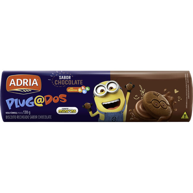 Biscoito Recheado Adria Plugados Chocolate 130g