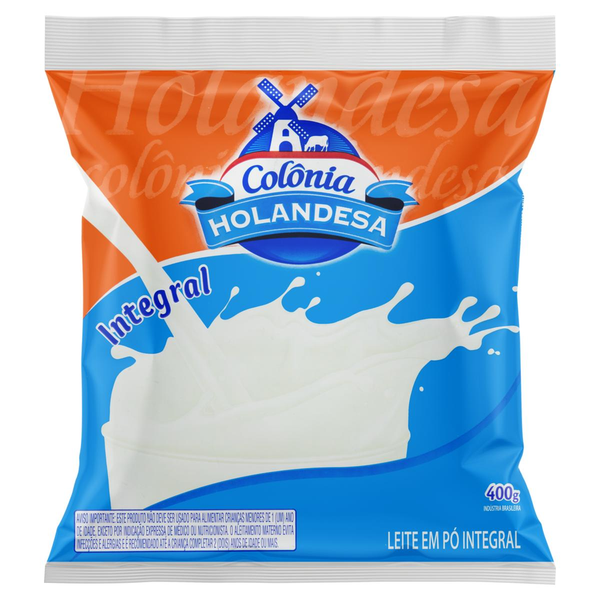 Leite em Pó Colônia Holandesa 400g - Integral - Sachê