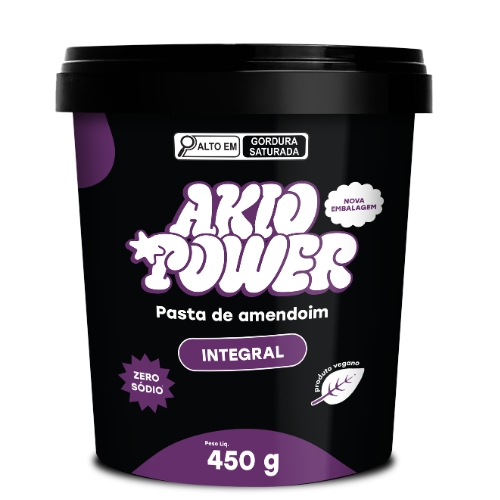 Pasta De Amendoim Integral Akio Power 450g