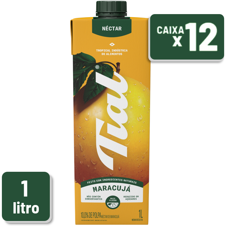 Néctar Tial Maracujá Tetra Pak 1L Caixa c/ 12 Un