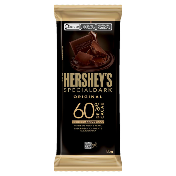 Chocolate Amargo 60% Cacau Tradicional Hershey's Special Dark Pacote 85g