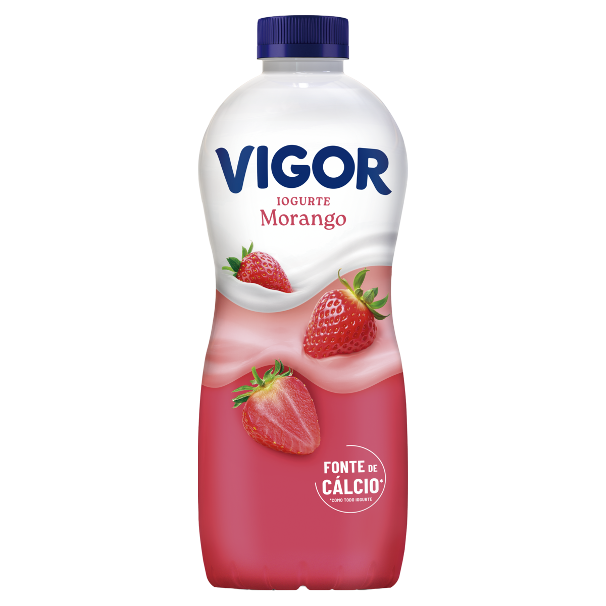 Iogurte Parcialmente Desnatado Morango Vigor Garrafa 800g