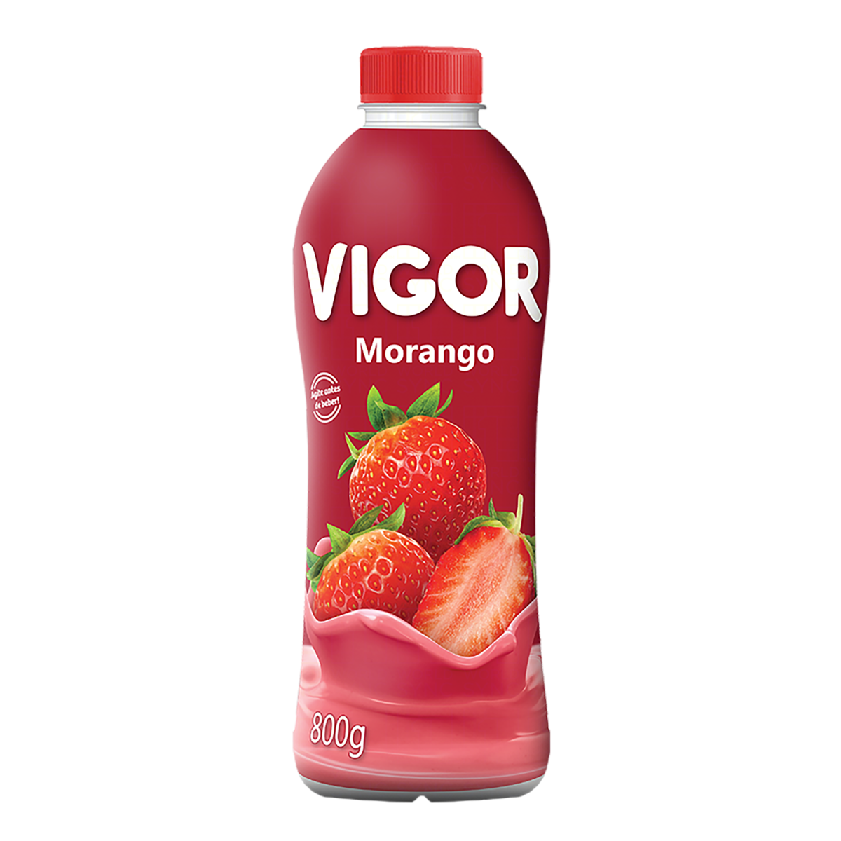 Iogurte Parcialmente Desnatado Morango Vigor Garrafa 800g
