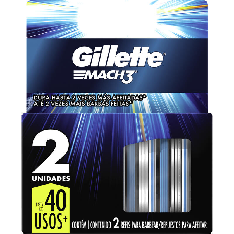 Carga de Aparelho para Barbear Gillette Mach3 2 Unidades