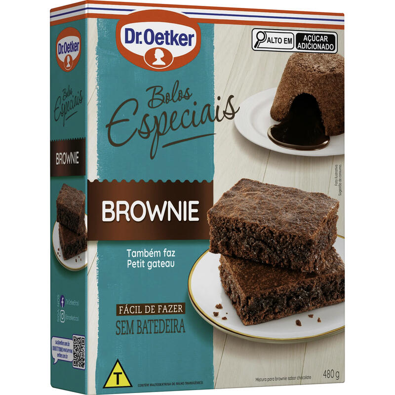 Mistura para Brownie Sabor Chocolate Dr. OETKER Caixa 480g