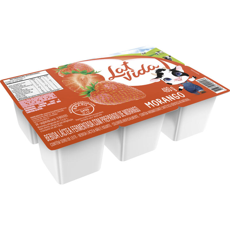Bebida Láctea Latvida Morango 480g