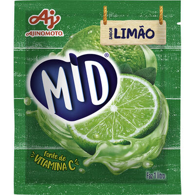 Refresco em Pó Limão Mid Pacote 20g