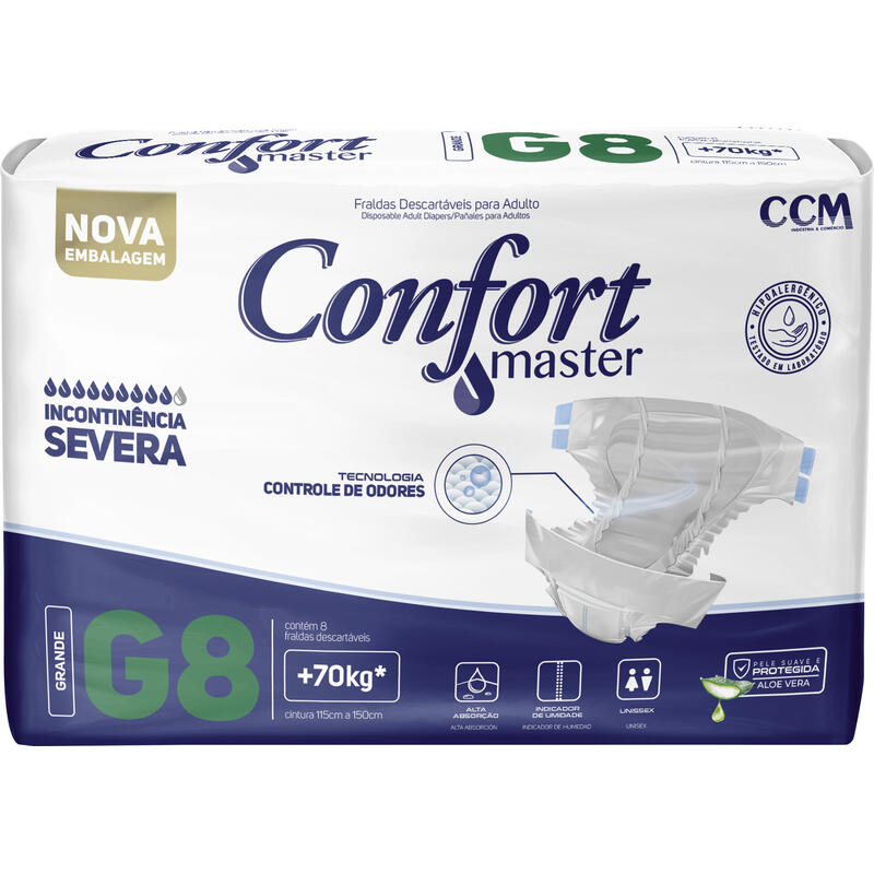 Fralda Geriátrica Confort Master G 8 un