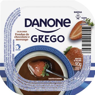 Iogurte DANONE Grego Fondue de Chocolate e Morango 90g
