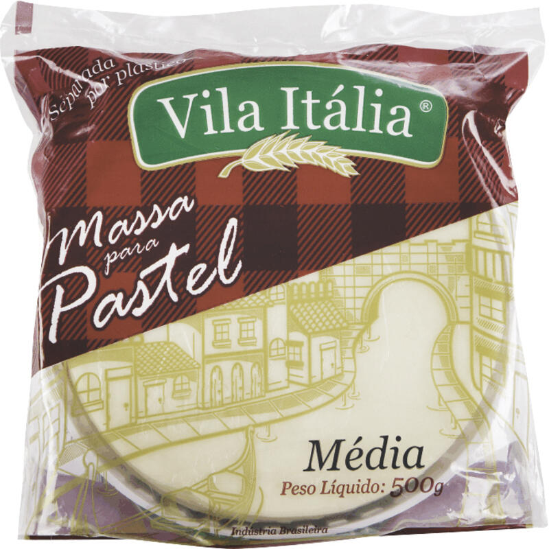 Massa para Pastel Vila Itália Média 500g