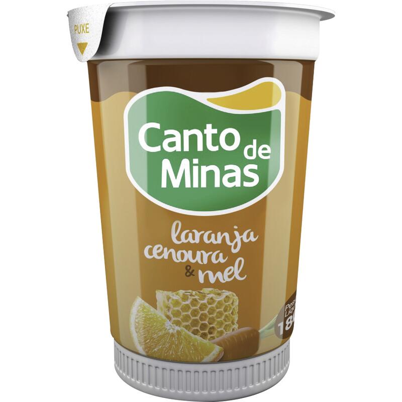 Iogurte Natural Canto de Minas Laranja,Cen e Mel 180g