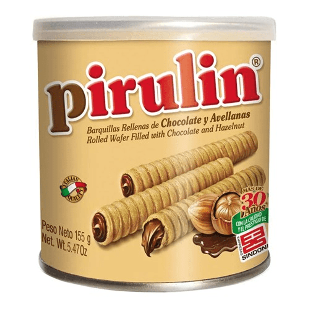 Biscoito Pirulin Chocolate e Avelã Lata 155g