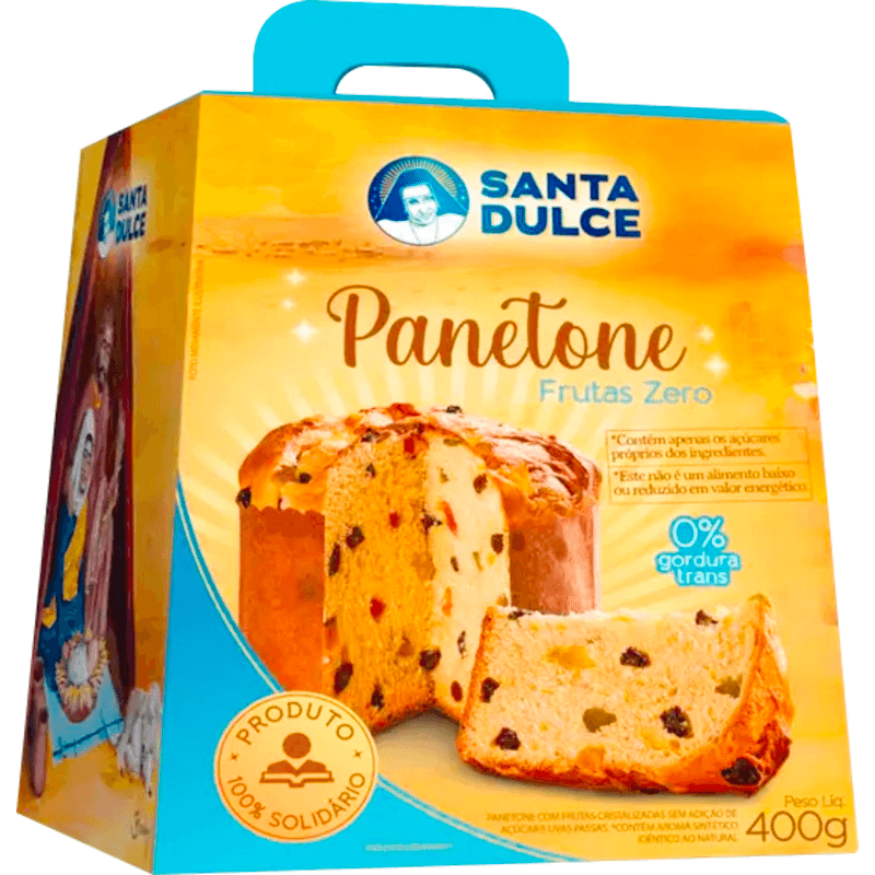 Panetone Santa Dulce Frutas Zero 400g