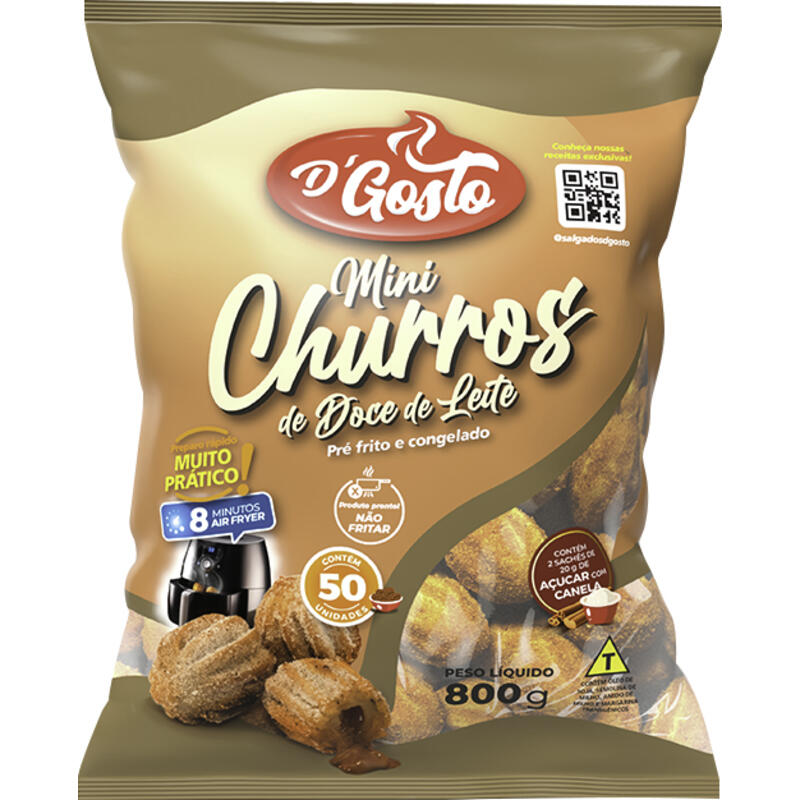Mini Churros D'Gosto Doce de Leite 800g