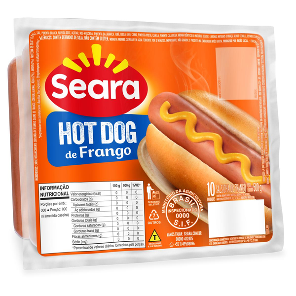 Salsicha de Frango Seara 500g