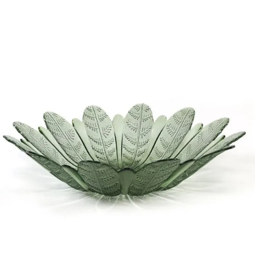 Centro Mesa Vitazza Multiuso Folhas Translucido Verde