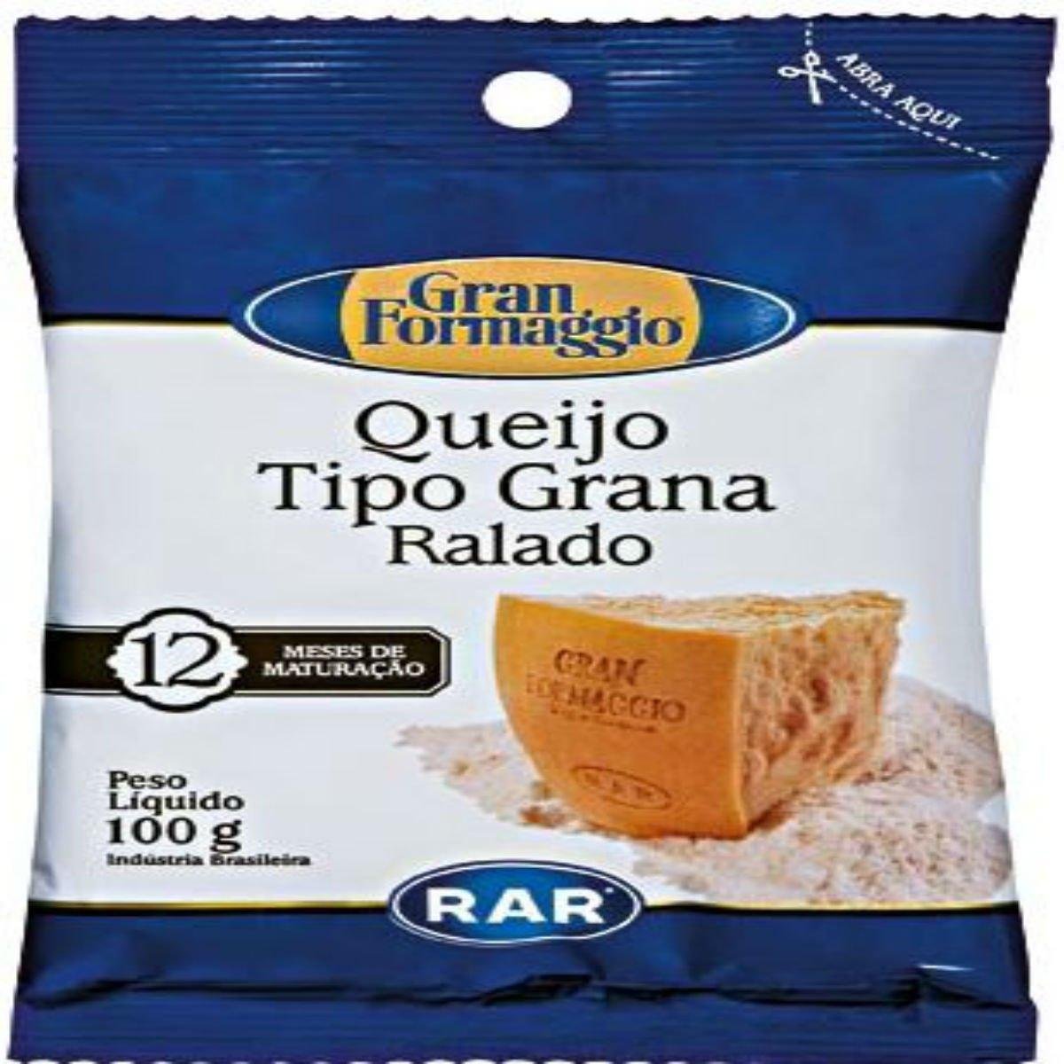 Queijo Tipo Grana Ralado Gran Formaggio Pacote 100g