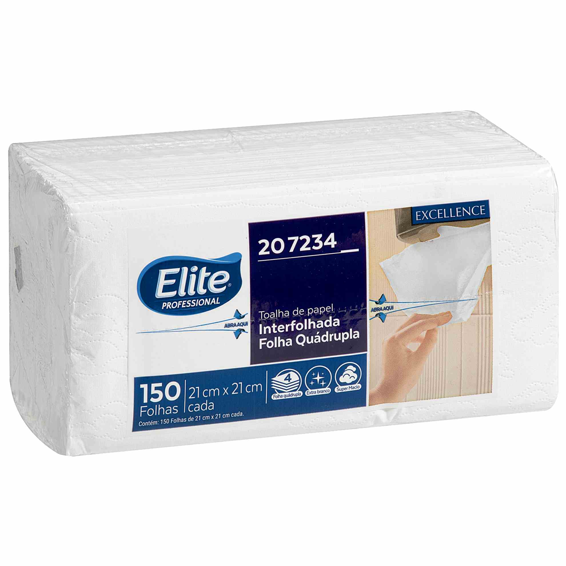 Toalhas de Papel Elite Folha Quádrupla 150 folhas