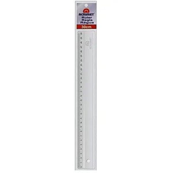 Régua Plástica Waleu Tam. 30cm - Cores Sortidas - Ref. 716