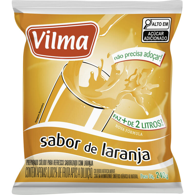 Refresco em Pó Vilma Laranja 240g