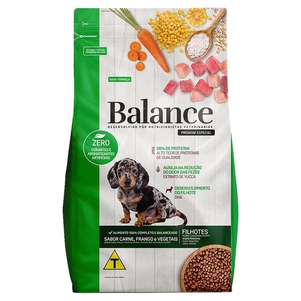 Ração para Cães Balance 900g - Filhotes - Raças Pequenas