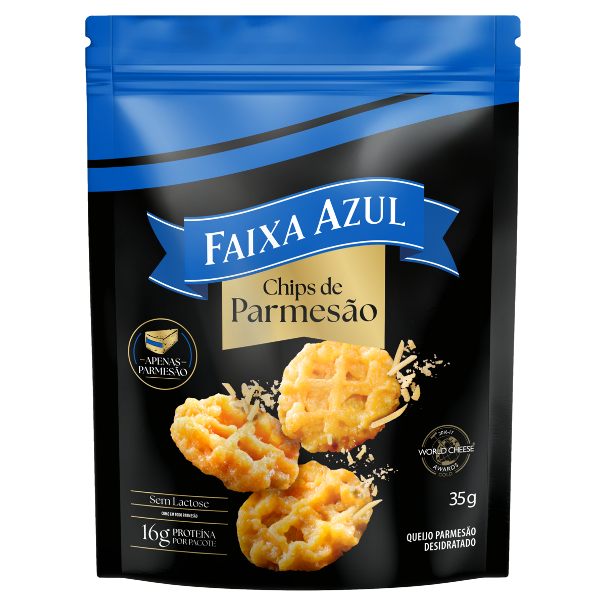 Chips de Parmesão Sem Lactose Faixa Azul 35g