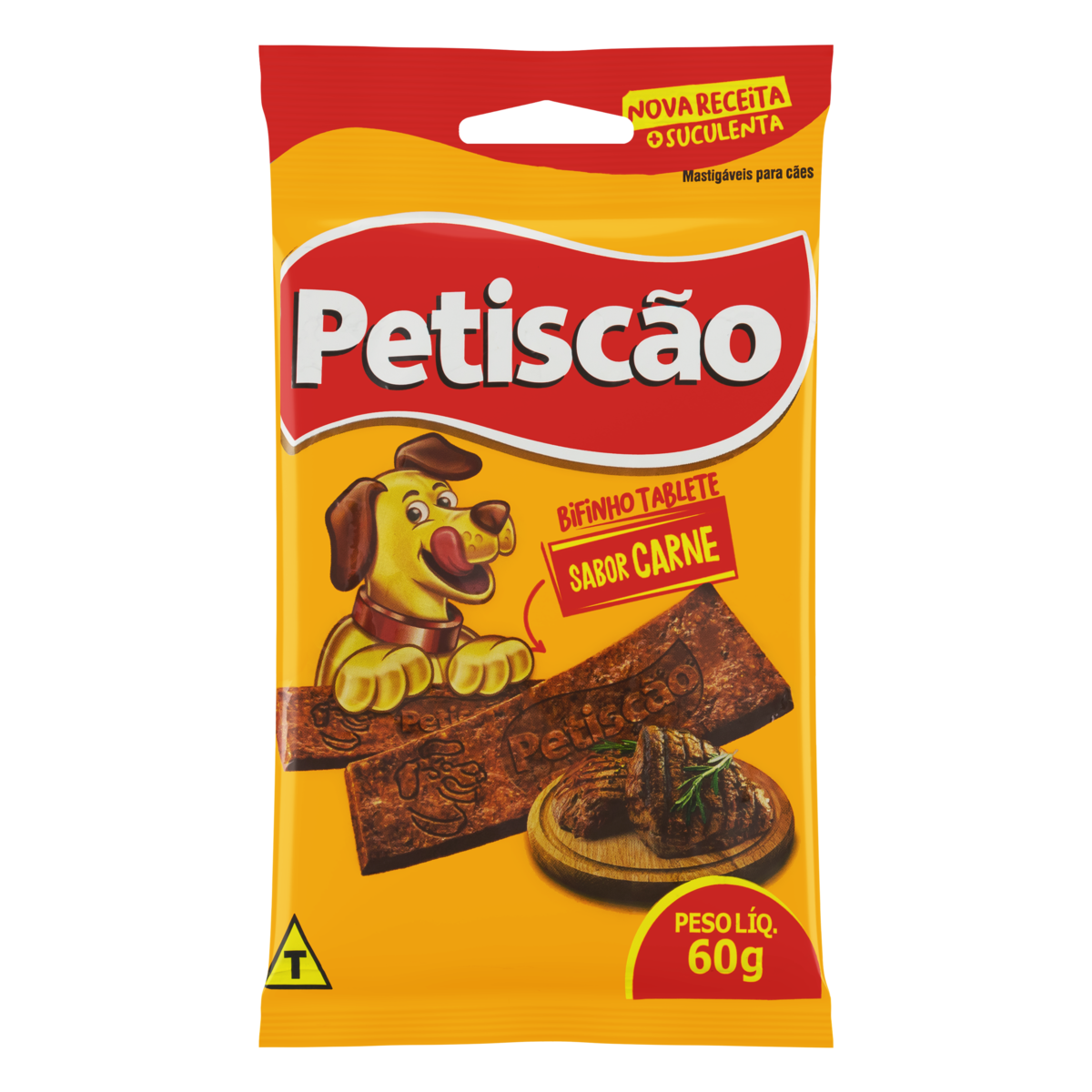 Bifinho Tablete para Cães Carne Petiscão Pacote 60g
