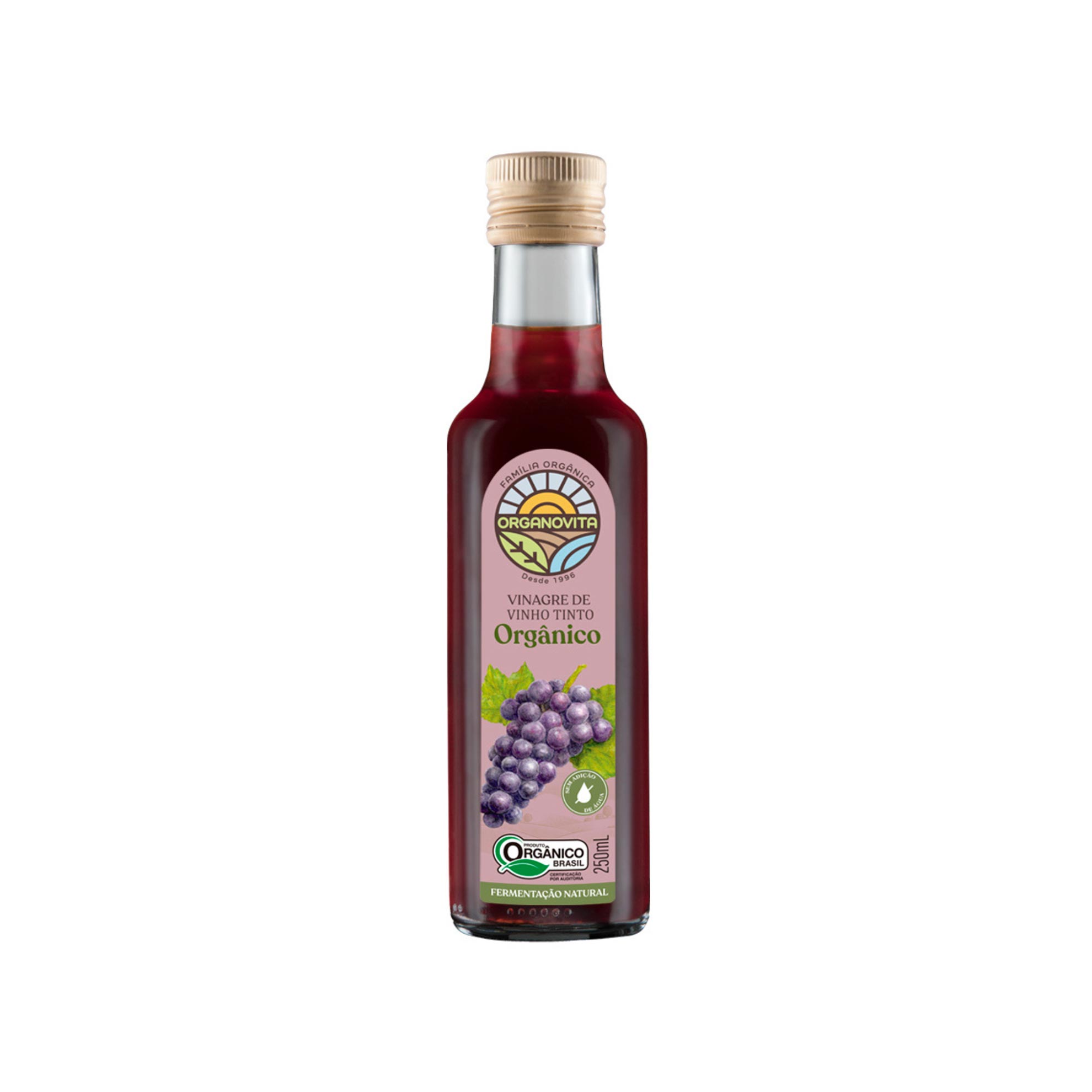Vinagre de Vinho Tinto Orgânico Organovita 250ml