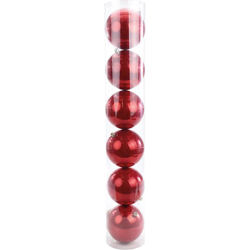 Bola Tubo Perolada Cromus Vermelho 8cm 6 un