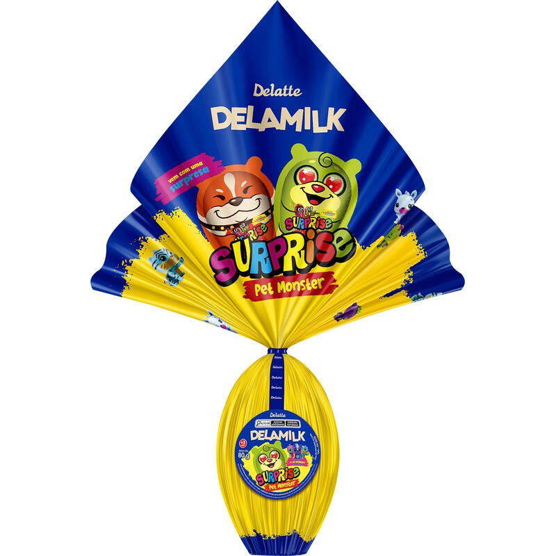 Ovo de Páscoa Delamilk Surpresa Monster 80g