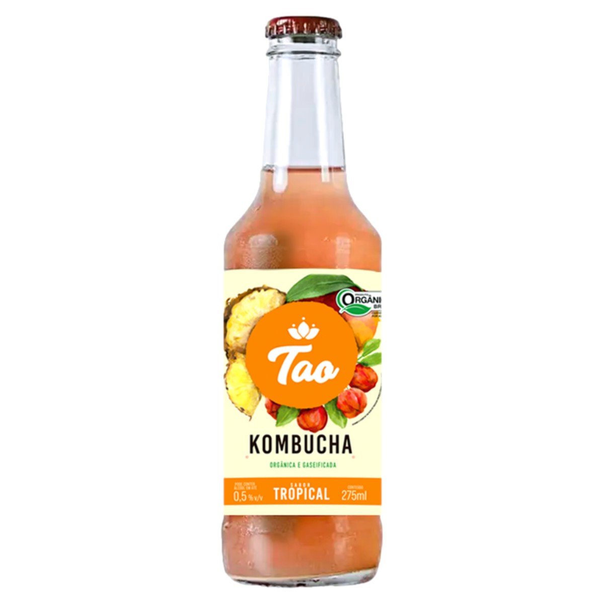 Kombucha Orgânica Tropical Tao Basic Garrafa 275ml