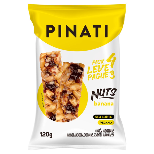 Kit Barra Leve 4 Pague 3 Pinati Nuts Banana 30g