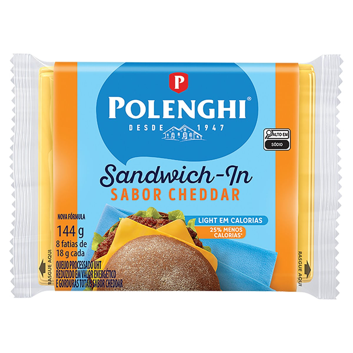 Queijo Cheddar Polenghi Light 144g