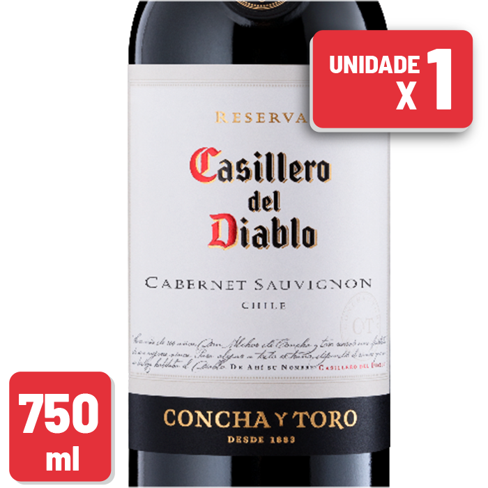 Vinho Casillero Del Diablo Reserva Cabernet Sauvignon Garrafa Vidro 750ml