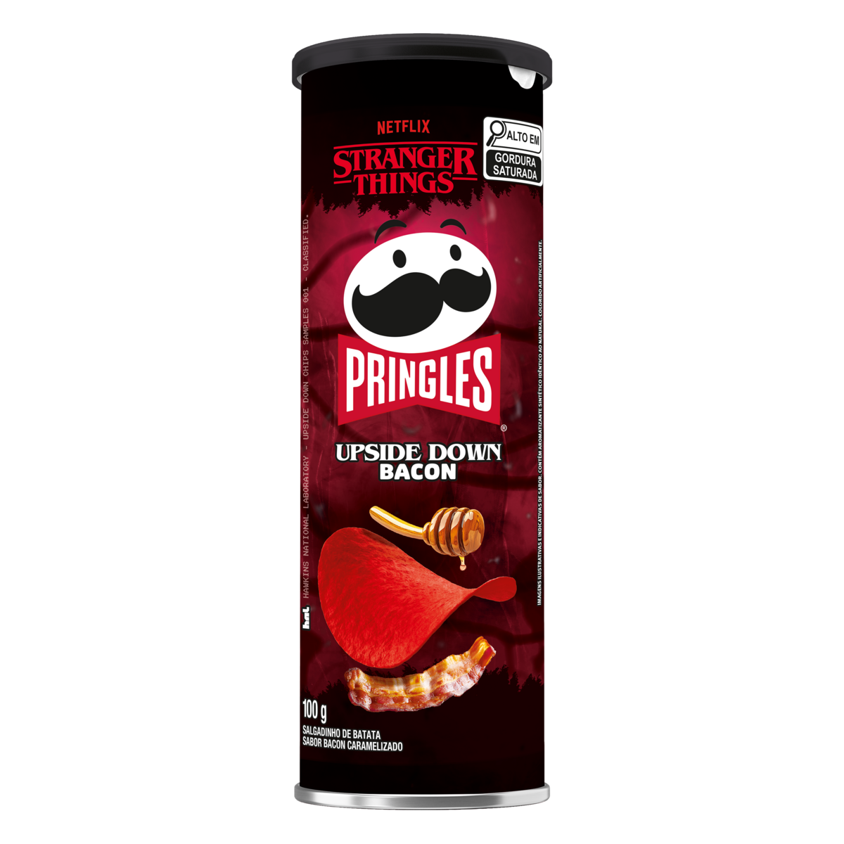 Salgadinho de Batata Upside Down Bacon Stranger Things Pringles Tubo 100g