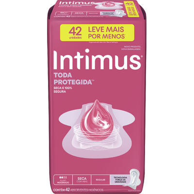 Absorvente Higiênico INTIMUS Cobertura Seca Com Abas com 42 unidades Leve Mais Por Menos