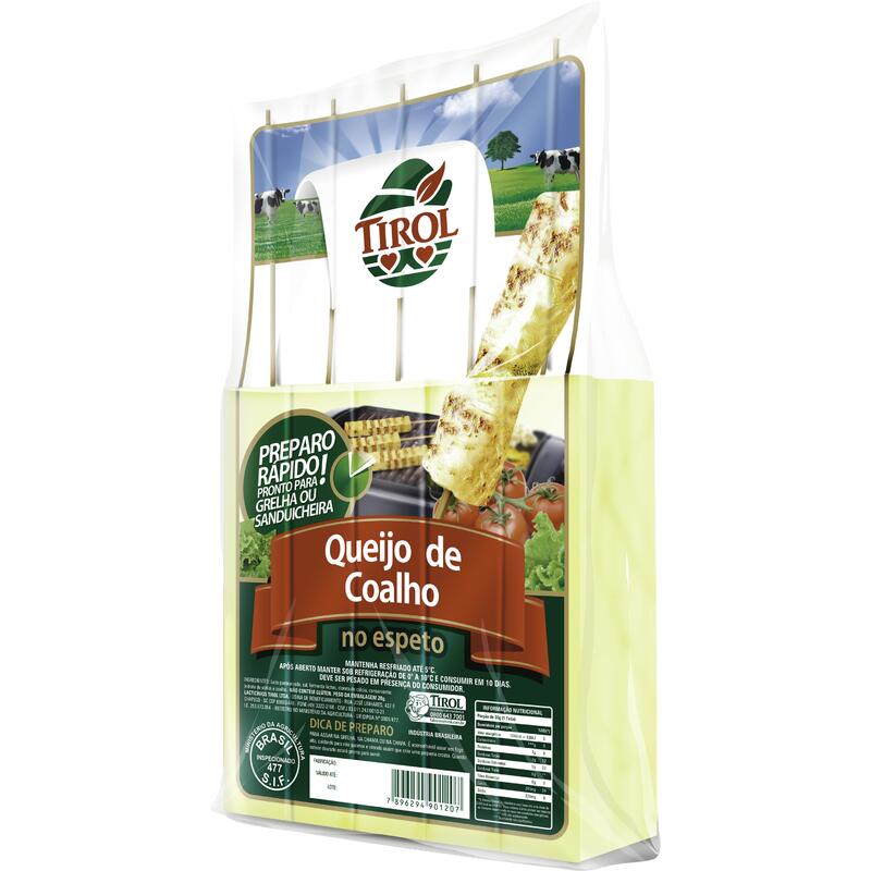 Espeto Queijo Coalho Tirol Preço por quilo no pacote