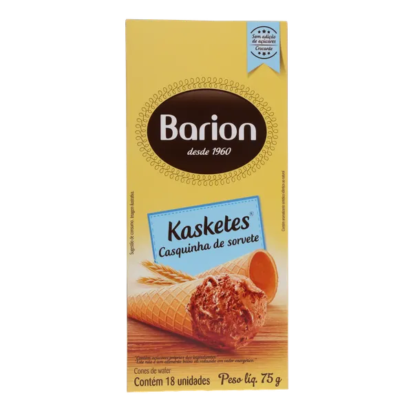 Casquinha para Sorvete Barion Com 18 Casquinhas
