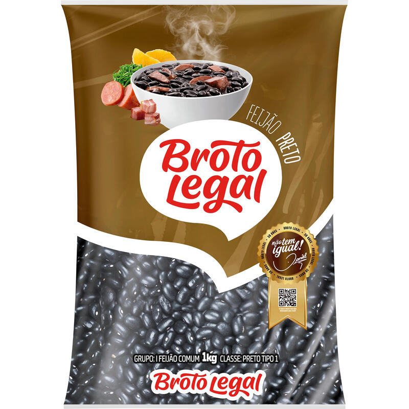 Feijão Preto Tipo 1 Broto Legal Pacote 1kg